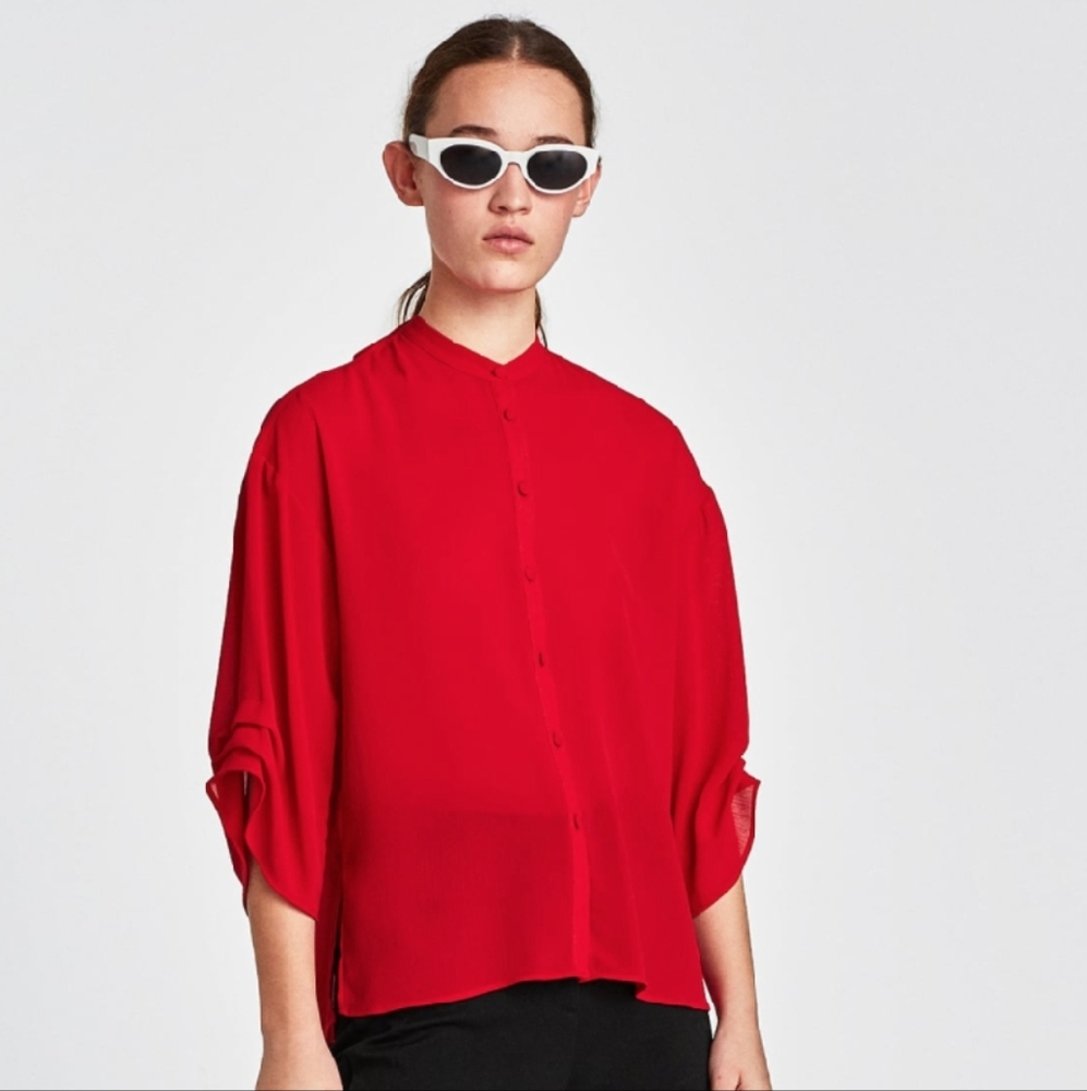 Zara double duty red blouse